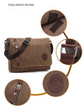 Vintage Canvas Messenger Bag Ipad Bag Bookbag Satchel Crossbody Bag Shoulder Sling Bag (Brown)