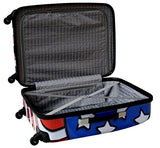 Ed Heck Luggage Stars N Stripes 21 Inch Hardside Spinner, Red/White/Blue, One Size