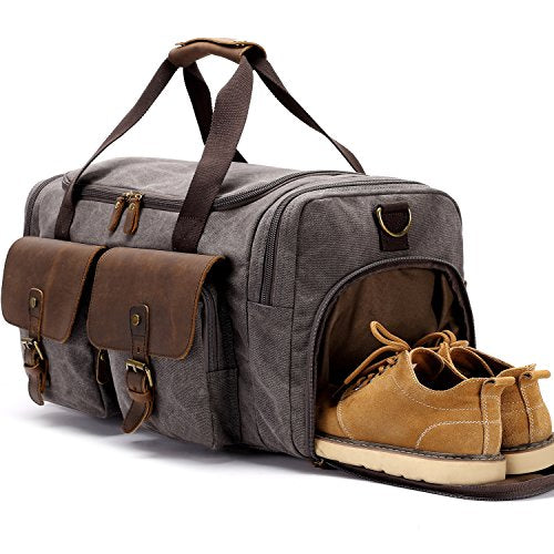 bluboon travel duffel bag canvas leather overnight bag Shop BLUBOON Canvas Duffle Bag Oversized Genu – Luggage Factory