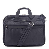 Bugatti Gregory Executive Briefcase, 600D Nylon with Synthetic Leather, Black