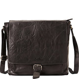 Mancini Leather Goods Cross Body Bag with RFID Secure Pocket (Black)