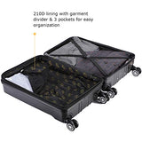 Travel Joy Expandable Carry on Luggage ABS+PC Premium Suitcase TSA Locks Lightweight Spinner Wheels Hardshell Luggage (BLACK1, 1 pc carryon (20")