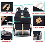 Canvas School Backpack USB College Bookbag 15.6 inch Laptop Backpack with USB Charging Port