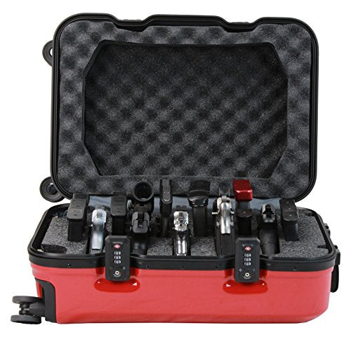 Casual Home 5 Pistol Concealment Gun Case Carry-on Luggage, Passion Red