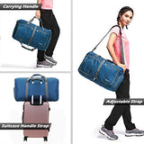 Gonex 40L Packable Travel Duffle Bag for Boarding Airline, Lightweight Gym Duffle Water Repellent & Tear Resistant Deep Blue