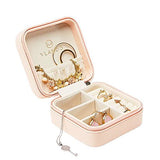 Vlando Small Faux Leather Travel Jewelry Box Organizer Display Storage Case for Rings Earrings Necklace (Pink)