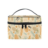 Makeup Bag Pineapple Flower Travel Cosmetic Bags Organizer Train Case Toiletry Make Up Pouch