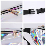 Aibearty Shiny Fanny Pack Rave Festival Leather Waist Pouch Man Women Sports Travel Running
