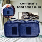 aKing Packing Cubes Set of 6 Travel Organizers with Laundry Bag for Travel Compression(Navy)