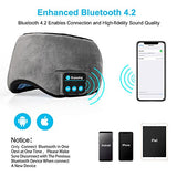 Bluetooth Sleeping Eye Mask Headphones,Lavince Travel Sleeping Headphone 4.2 Bluetooth Eye Mask Handsfree Music Sleep Eye Shades Headset Built-in Speakers Microphone Washable Gray