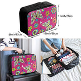 Travel Bags Bright Floral Print Butterfly Portable Storage Inspiring Trolley Handle Luggage Bag