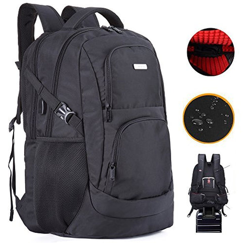 Laptop Backpack 18 Inches Waterproof Computer Back Pack With Usb Charge Port Shockproof