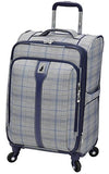London Fog Knightsbridge Hl 21" Expandable Spinner, Grey/Navy Plaid