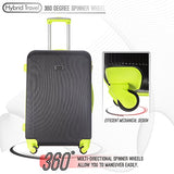 3 Pc Luggage Set Durable Lightweight Hard Case Pinner Suitecase-Lug3-Ly71Val-Black/Yell