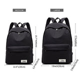 Casual Canvas Laptop Backpack, AUGUR Classic Bookbag Backpack for 14″ Tablet - Black