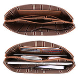 Banuce Sleeves Case for iPad and 11" Laptop Bag Leather Clutch Purse Shoulder Messenger Bag