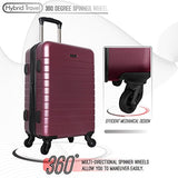 3 Pc Luggage Set Durable Lightweight Spinner Suitecase Lug3 Sk0040 Purple
