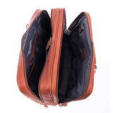 Bugatti Sartoria Zipper Large Leather Briefcase, Top Grain Leather, Cognac