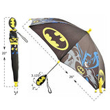 DC Comics Little Boys Batman Character Rainwear Umbrella, Black/Yellow, Age 3-7