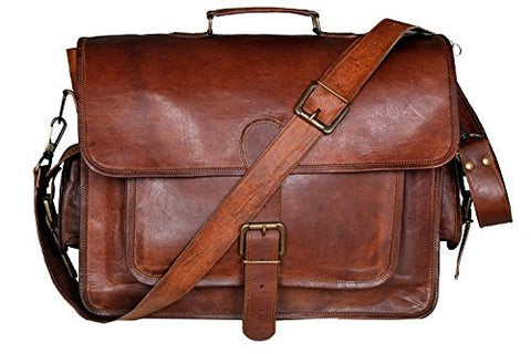 cuero 16 Inch Retro Buffalo Hunter Leather Laptop Messenger Bag Office Briefcase College Bag