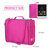 Hanging Toiletry Bag Travel Cosmetic Kit - Large Essentials Organizer - Sturdy Hook Makeup bag - Heavy Duty Waterproof for Men and Womens (Rose Pink)