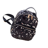 ABage Women's Mini Backpack Purse Chic Sequin PU Leather School Casual Daypacks, Black