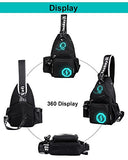 Mens Womens Luminous Sling Bag with USB Charging Port