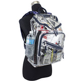 Eastsport Clear Top Loader Backpack, Navy with Purple Brushstroke
