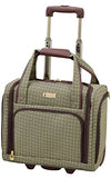 London Fog Softside 15" Under The Seat Bag, Tan Square Jacquard