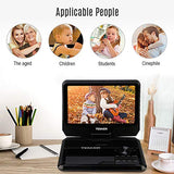 TENKER 11" Portable DVD Player with 9.5" Swivel Screen, Built-in Rechargeable Battery and SD Card Slot & USB Port [Upgraded Version]