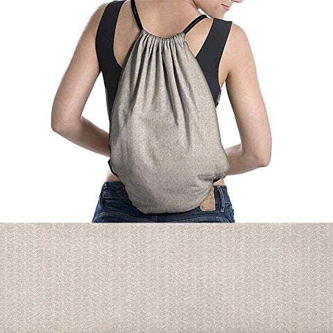 homehot Abstract Ropes knapsack ScrollStyleBranches Clear Drawstring Bag Tan
