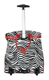 Trendy Flyer Computer/Laptop Rolling Bag 2 Wheel Case Zebra Red