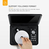 APEMAN 9.5'' Portable DVD Player with Swivel Screen Remote Controller Support SD Card USB DVD AV in/Out Earphone Speaker 5 Hours Built in Rechargeable Battery for TV Kids Car Travel Companion