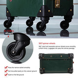 Unitravel Vintage Suitcase Hard Shell Rolling Carry On Luggage Trolley Retro Trunk
