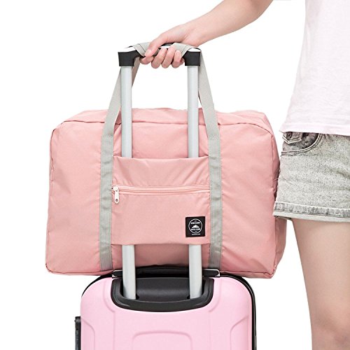 Cocoo Travel Foldable Waterproof Tote Bag Carry Storage Luggage Handbag (Pink)