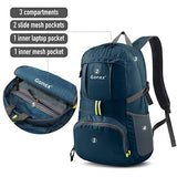 Gonex 35L Lightweight Packable Backpack Handy Foldable Shoulder Bag Daypack (Navy Blue)