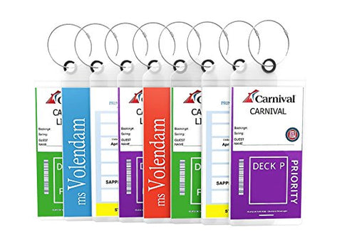 Cruise Tags Luggage Etag Holders Zip Seal & Steel Loops Thick Pvc (4 Pack - Clear)