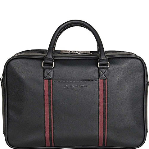Ben Sherman Kingsway Leather Double Compartment 15" Computer Briefcase in Black