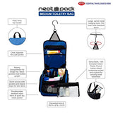 Medium Size Hanging Toiletry Bag with Detachable TSA Compliant Zipper Pocket & Swivel Hook (Marine)