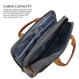 CoolBELL 17.3 Inches Laptop Messenger Bag Protective Shoulder Bag Canvas Business Briefcase Multi-Functional Computer Case for Men/Women/College/Office (Canvas Dark Grey)