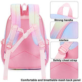 Kids Backpack Girls School Backpack Unicorn Preschool Kindergarten BookBag with Chest clip (Tie Dye headband unicorn)