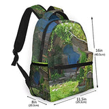 Multi leisure backpack,Fantasy Hobbit Land House In Magical Overhill, travel sports School bag for adult youth College Students