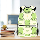 LORVIES Cute Frog Lightweight School Classic Backpack Travel Rucksack for Girls Women Kids Teens