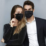 Face Mask Black Disposable Breathable Dust Filter Masks with Elastic Ear Loop for Men & Women (50pcs)
