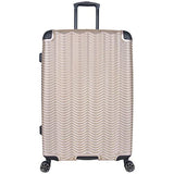 Kenneth Cole Reaction Wave Rush 28" Lightweight Hardside PET 8-Wheel Spinner Expandable Checked Suitcase, Champagne