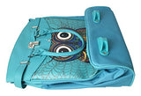 Trendy Flyer Computer/Laptop Rolling Bag 2 Wheel Case Turquoise Owl