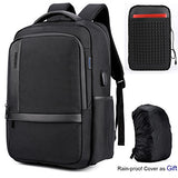 Business Laptop Backpack men water resistant&Anti-theft with USB charging port,office,casual,college school travel backpack,computer bag daypack,15.6 laptop leather professional slim black lightweight