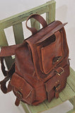 HLC 20" Genuine Leather Retro Rucksack Backpack College Bag,School Picnic Bag Travel