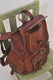 HLC 20" Genuine Leather Retro Rucksack Backpack College Bag,School Picnic Bag Travel