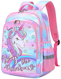 CAMTOP Girls Backpack for School, Girls Backpack with Lunch Box Kids BookBag Set for Elementary Middle School (y058-3/Cloud Rainbow)